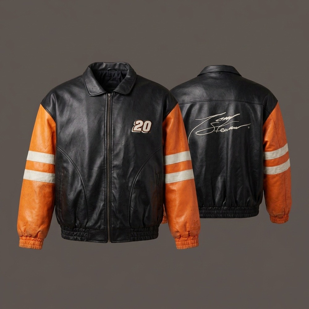 Vintage Tony Stewart #20 Chase Authentics NASCAR Faux Leather Jacket XL